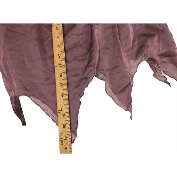 Ursime Y2K sequin embellishment pink ruffles fishtail denim midi skirt size L - Picture 4 of 6